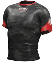 MASTERS Koszulka Treningowa Termoaktywna Czarno-Czerwona