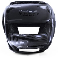 GROUND GAME Kask Bokserski Sparingowy z Osłoną Nosa / Belką  STRIPE BLACK