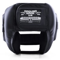 GROUND GAME Kask Bokserski Sparingowy z Osłoną Nosa / Belką STRIPE BLACK