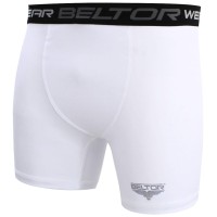 BELTOR Spodenki MMA Obcisłe Vale Tudo Karate Kyokushin Białe