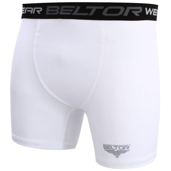 BELTOR Spodenki MMA Obcisłe Vale Tudo Karate Kyokushin Białe