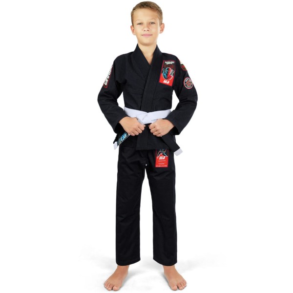 GROUND GAME Kimono do BJJ Dziecięce NINJA Czarne (350g)