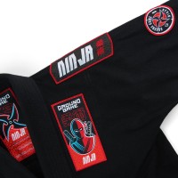 GROUND GAME Kimono do BJJ Dziecięce NINJA Czarne (350g)