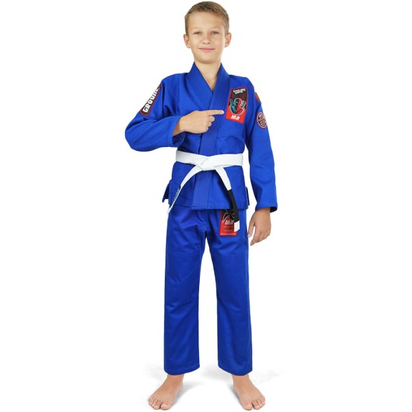 GROUND GAME Kimono do BJJ Dziecięce NINJA Niebieskie (350g)