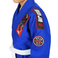 GROUND GAME Kimono do BJJ Dziecięce NINJA Niebieskie (350g)