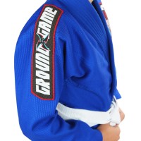 GROUND GAME Kimono do BJJ Dziecięce NINJA Niebieskie (350g)
