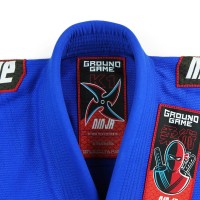 GROUND GAME Kimono do BJJ Dziecięce NINJA Niebieskie (350g)