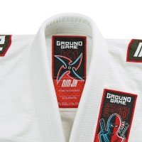 GROUND GAME Kimono do BJJ Dziecięce NINJA Białe (350g)