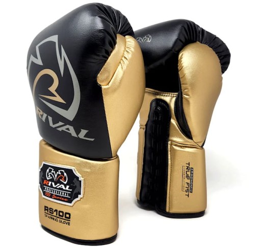 RIVAL Rękawice Bokserskie Wiązane RS100 PROFESSIONAL SPARRING Czarno-Złote