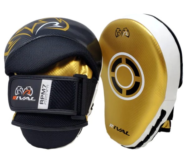 RIVAL Łapy Trenera Profilowane RPM7 FITNESS PLUS Złoto-Czarne