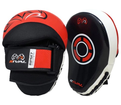 RIVAL Łapy Trenera Profilowane RPM7 FITNESS PLUS Czarno-Czerwone