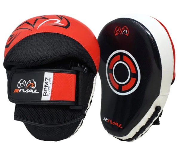 RIVAL Łapy Trenera Profilowane RPM7 FITNESS PLUS Czarno-Czerwone