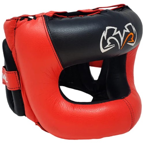 RIVAL Kask Bokserski Sparingowy z Osłoną Nosa RHGFS3 FACE-SAVER Czarno-Czerwony
