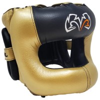 RIVAL Kask Bokserski z Osłoną Nosa RHGFS3 FACE-SAVER Czarno-Złoty
