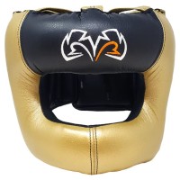 RIVAL Kask Bokserski z Osłoną Nosa RHGFS3 FACE-SAVER Czarno-Złoty
