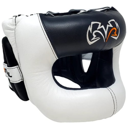 RIVAL Kask Bokserski Sparingowy z Osłoną Nosa RHGFS3 FACE-SAVER Czarno-Biały