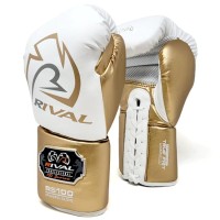 RIVAL Rękawice Bokserskie Wiązane RS100 PROFESSIONAL SPARRING Biało-Złote