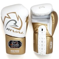 RIVAL Rękawice Bokserskie Wiązane RS100 PROFESSIONAL SPARRING Biało-Złote