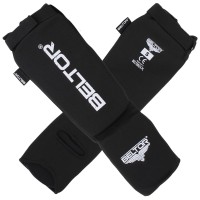 BELTOR Ochraniacze Piszczeli i Stopy Elastyczne z Rzepem DEFENDER Czarne