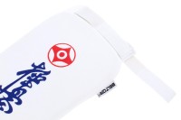 BELTOR Ochraniacze Piszczeli i Stopy Elastyczne z Rzepem KABE do Karate Kyokushin Białe