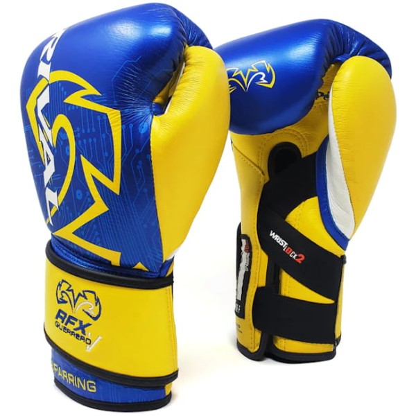 RIVAL Rękawice Bokserskie RFX-GUERRERO-V SPARRING P4P EDITION Niebiesko-Żółte