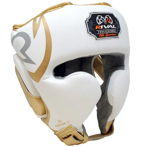 RIVAL Kask Bokserski Sparingowy RHG100 PROFESSIONAL Biało-Złoty