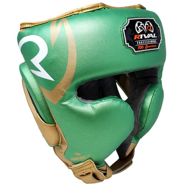 RIVAL Kask Bokserski Sparingowy RHG100 PROFESSIONAL Zielono-Złoty
