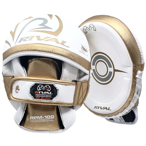 RIVAL Łapy Trenera Profilowane Małe RPM100 PROFESSIONAL Biało-Złote