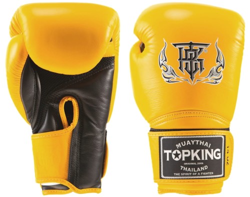 TOP KING Rękawice Bokserskie Super Air TKBGSA Żółto-Czarne