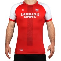 GROUND GAME Rashguard MMA Polska 2.0 Biało-Czerwony Krótki Rękaw