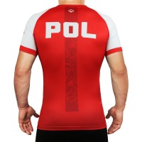 GROUND GAME Rashguard MMA Polska 2.0 Biało-Czerwony Krótki Rękaw