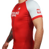 GROUND GAME Rashguard MMA Polska 2.0 Biało-Czerwony Krótki Rękaw