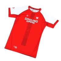 GROUND GAME Rashguard MMA Polska 2.0 Biało-Czerwony Krótki Rękaw