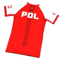 GROUND GAME Rashguard MMA Polska 2.0 Biało-Czerwony Krótki Rękaw
