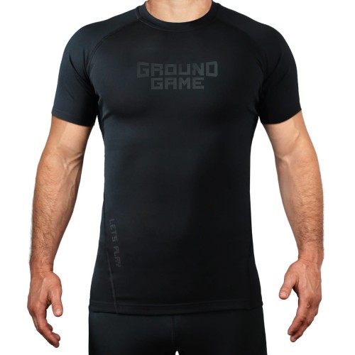 GROUND GAME Rashguard MMA Athletic Shadow Black Krótki Rękaw
