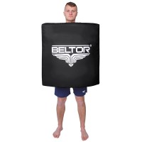 BELTOR Duża Tarcza na Szelkach KAME do Karate Kyokushin Czarna 76 x 76 cm