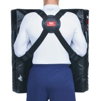 BELTOR Duża Tarcza na Szelkach KAME do Karate Kyokushin Czarna 76 x 76 cm