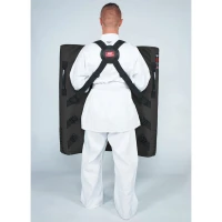 BELTOR Duża Tarcza na Szelkach TATSU do Karate Kyokushin Czarna 100 x 100 cm