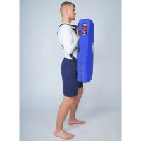 BELTOR Duża Tarcza na Szelkach KAME do Karate Kyokushin Niebieska 76 x 76 cm