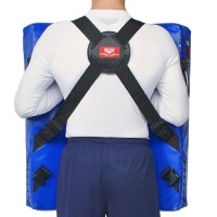 BELTOR Duża Tarcza na Szelkach KAME do Karate Kyokushin Niebieska 76 x 76 cm