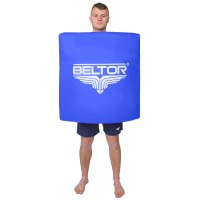 BELTOR Duża Tarcza na Szelkach KAME do Karate Kyokushin Niebieska 76 x 76 cm