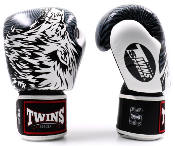 TWINS SPECIAL Rękawice Bokserskie FBGVL3-50 Wolf Czarno-Białe