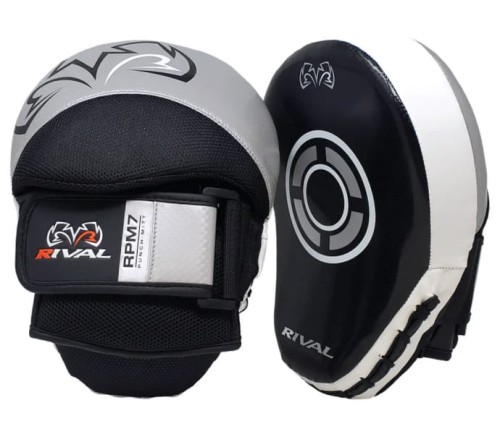 RIVAL Łapy Trenera Profilowane RPM7 FITNESS PLUS Czarno-Srebrne