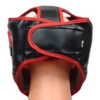 TOP FIGHTER Kask Karate / Krav Maga z Maską Kratką Plastikową Czarno-Czerwony