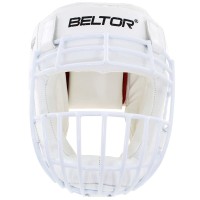 BELTOR Kask Karate / Krav Maga z Kratą Metalową KUMITE SHIRO-AKA Biały