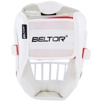 BELTOR Kask Karate / Krav Maga z Kratą Metalową KUMITE SHIRO-AKA Biały
