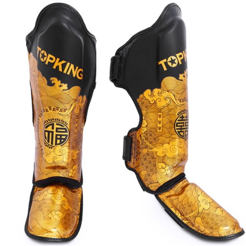 TOP KING Ochraniacze Piszczeli i Stopy HAPPINESS CHINESE Złoto-Czarne