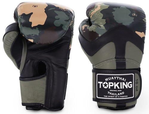 TOP KING Rękawice Bokserskie Camouflage Zielone