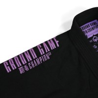 GROUND GAME Kimono do BJJ Damskie CHAMPION 3.0 LAVENDER Czarne (400g)