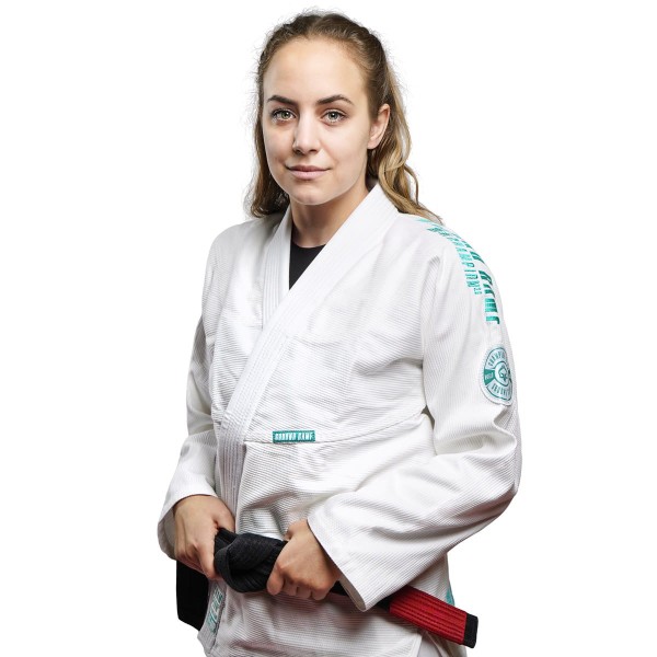 GROUND GAME Kimono do BJJ Damskie CHAMPION 3.0 MINT Białe (400g)